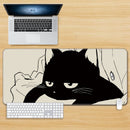 Mauspad Katze Kawaii Anime XXL Schreibtischunterlage Mauspad Groß Gaming Mauspad Computer Rutschfeste Basis Schreibtischunterlage für Büro & Zuhause 80x30CM