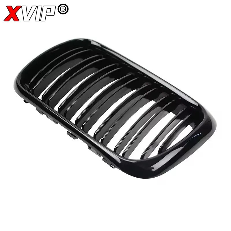 XVIP 2x Double Line Style Car Front Racing Kindey Grilles For BMW E36 LCI 1996-1999 M3 Glossy Black Dual Slats Upper Grilles