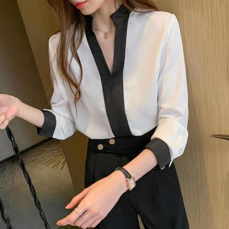 2023 New White Long Sleeve Chiffon Women&