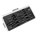 9-teiliges Schlag-Verlängerungsstangen-Set 1/2" 3/8" 1/4" Antrieb Lange Verlängerungsstangen-Set für Schlagschrauber-Stecknüsse Ratschen Reparaturwerkzeuge Schwarz