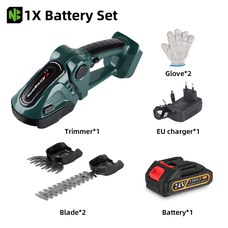 NEWBENY 2 IN 1 Electric Hedge Trimmer Handheld Cordless Lawn Mower Pruning Scissors Garden Power Tool For Makita Battery Pin