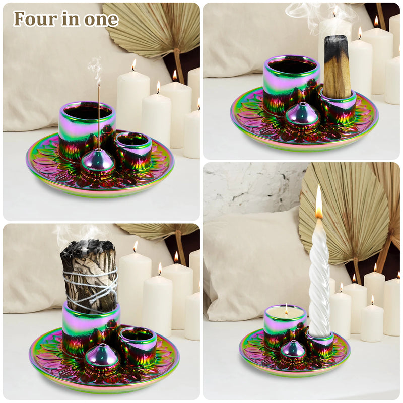 Palo Santo Sticks Holder Ceramic Palo Santo Burner Multi-Purpose Incense Burner Candle Holder Elegant Incense Burner Holder