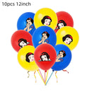 Snow White Birthday Party Set Cup Plate Napkins Tablecloth Cake Topper Balloons Disposable Tableware Baby Shower Supplies
