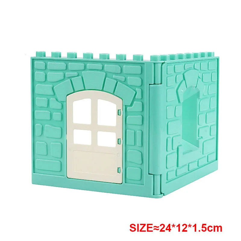 Large Building Block Assembly Accessories DIY Roof Wall Guardrail House City Farm Playground Series Set Gift Toys for Children