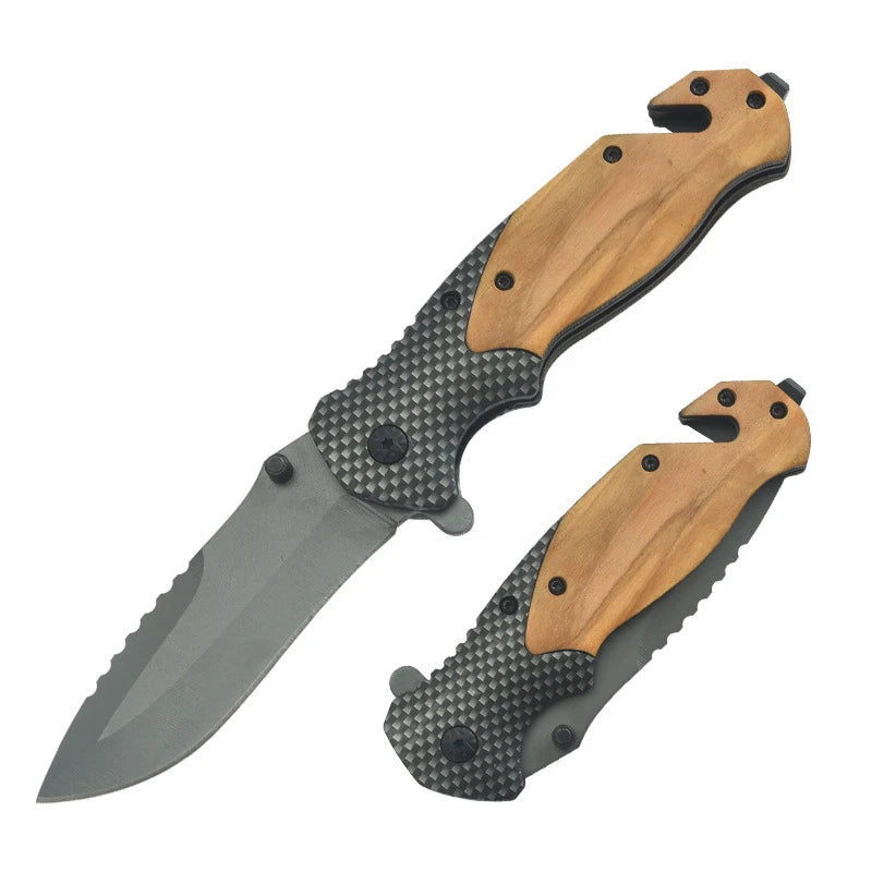1pc Folding Knife Stainless Steel Portable High Density Camping Knife Outdoor Camping Tactics Mini Portable Knife