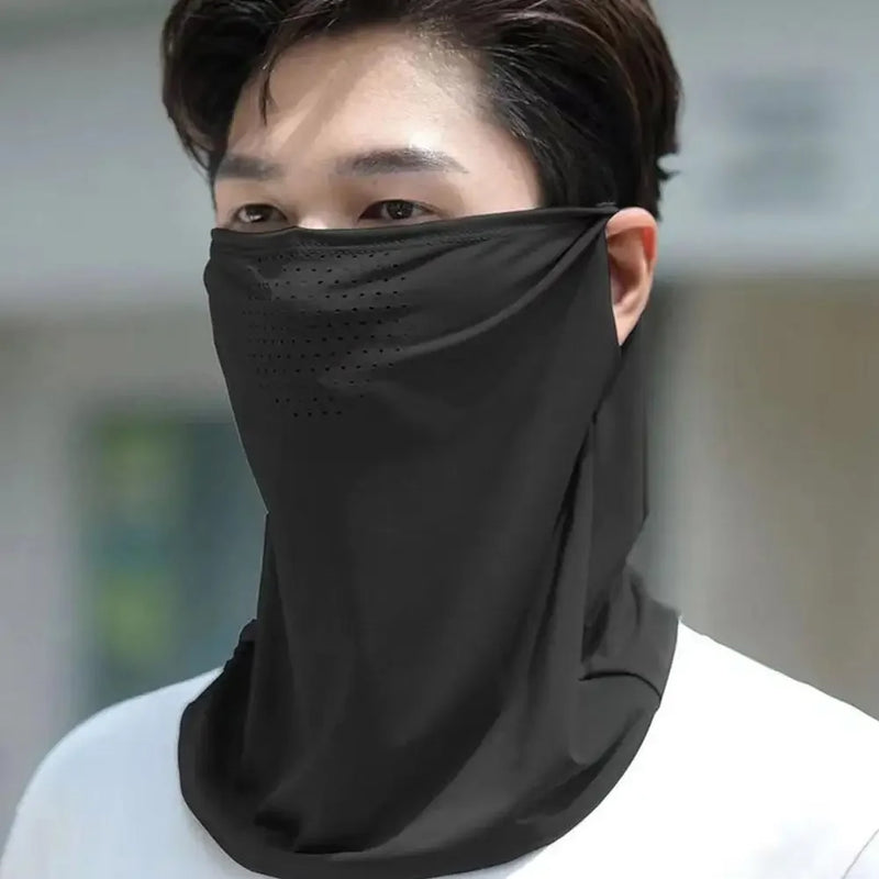 Ice Silk Mask UV Protection Outdoor Neck Wrap Cover Sports Sun Proof Bib Face Cover Neck Wrap Cover Sunscreen Face Scarf 5Colors