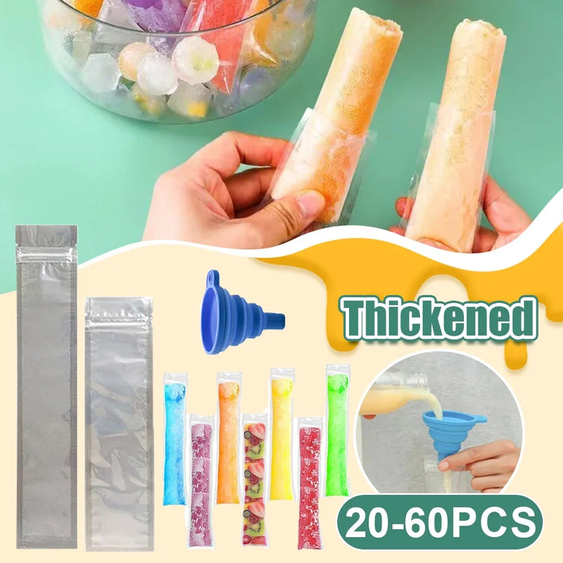 Disposable Transparent Ice Cream Bag Ice Cream Juice Yogurt Chocolate Ice Cream Bag Popsicle Bag Kitchen Accessories