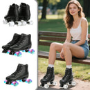 Hot Outdoor Skating Sport Shoes Double Row Roller Skates Pu Leather Roller Skate Shoes 4 Wheels Quad Sneakers Breathable Comfort