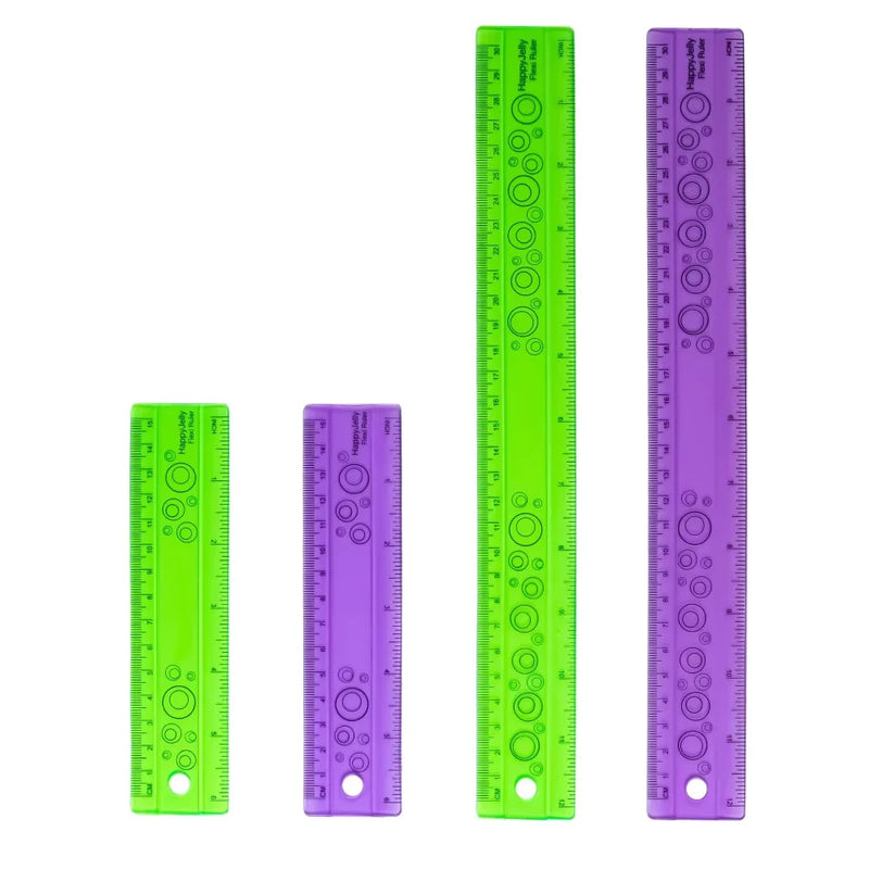 1pc Colorful Student Flexible Ruler 30cm/12inch 15cm/6inch Plastic Straight Rulers Kawaii Ruler Primary School Cute Stationary