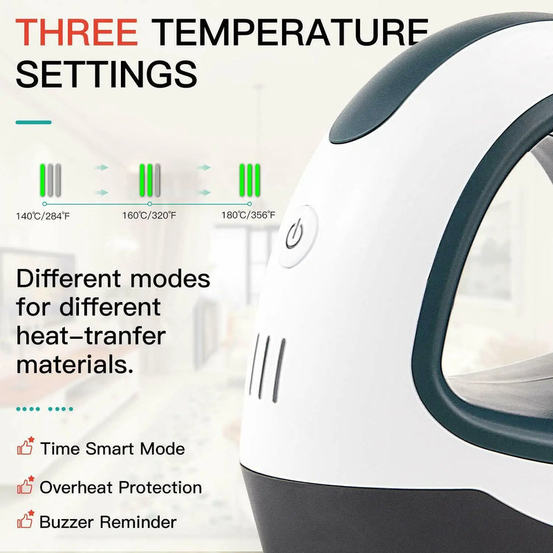 HTVRONT MINI Heat Press Machine Portable Easy Press Iron On HTV Vinyls for Cricut DIY Printing T-shirt Clothes Bags Hats Pads