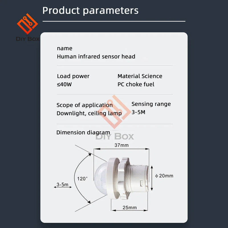 AC110-240V DC12-24V Automatic Sensor Light Switch LED PIR Infrared Motion Sensor Detection Night Light Indoor Outdoor