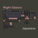 Night Sakura Pbt Keycaps Cherry Profile Japanese Korean Russian German Spanish Arabic French Big Set Key Caps For Mx Switches