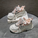 Women's Chunky Sneakers 2021 Fashion Women Platform Shoes Lace Up Breathable Air Vulcanize Shoes Women Female Trainers Dad Shoes
