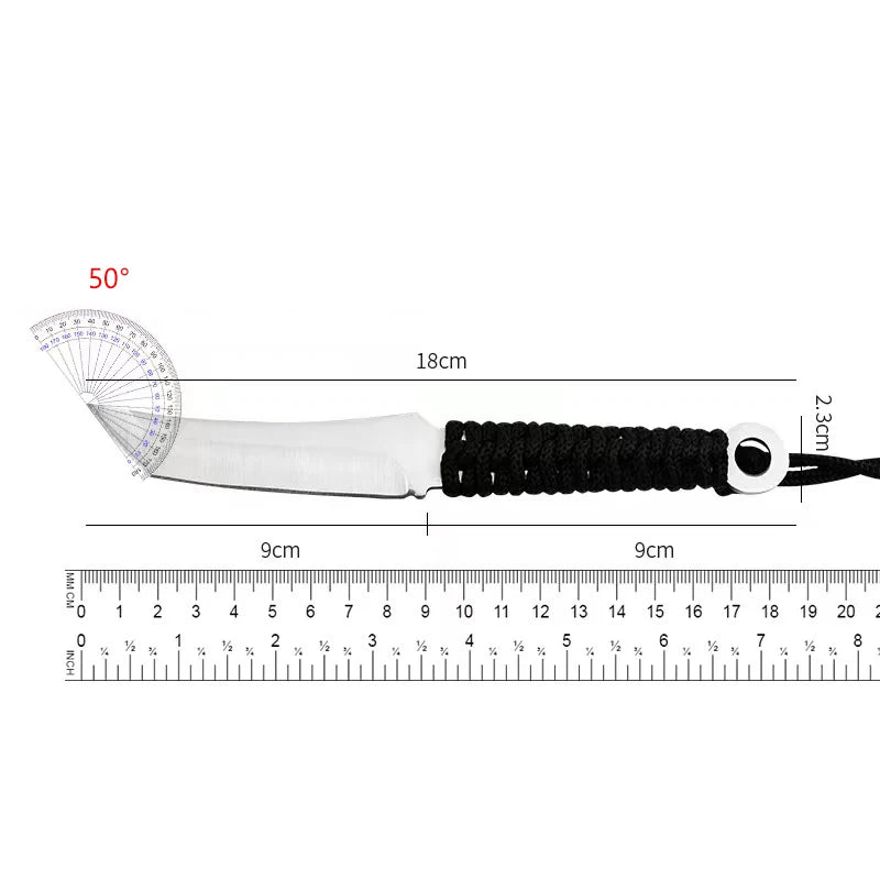 EDC Stainless Steel Outdoor Pocket Knife With Scabbard Sharp Camping Cutting Knife For Hiking Self Defense Survival Knife