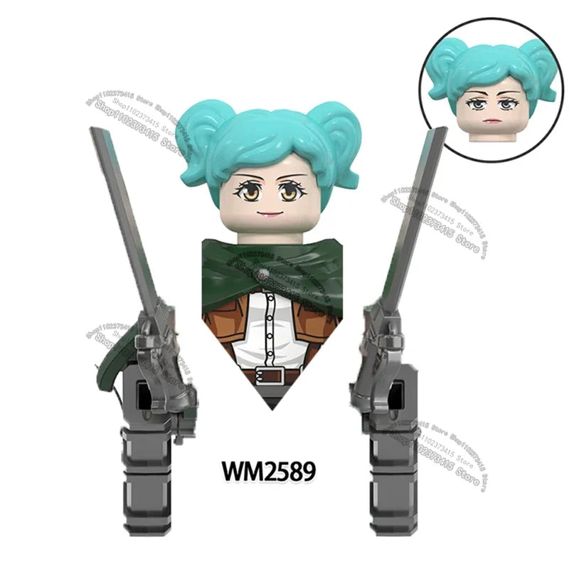 WM6165 WM6166 WM6148 Blocks Anime Bricks Dolls Action Toy Fig Building Blocks Erem Jaeger Armin Levi Mikasa Model Doll