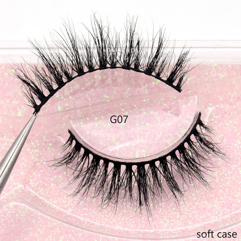 Visofree Half Mink Lashes Make Up False Eyelashes Hand Up Natural Long Mink Lashes Cruelty Free Crisscross Mink Fake Eyelashes