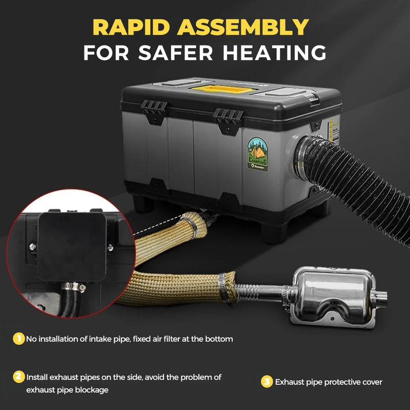 TB10PRO 8KW 12/24/220V Diesel Air Heater w/ App Control, CO Alarm&Wireless Temperature Sensing Switch Heater for Car RV camper