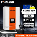 Powland 11KW 6.2KW 48V 4KW 24V Hybrid Solar Inverter Dual MPPT 160A Pure Sine Wave 230V Single phase On-grid Off-grid  VAT Free