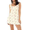 Sleeveless V-Neck Lace Trim A-Line Mini Dress Women s Summer Solid Color Tank Dress Short Square Neck Dress