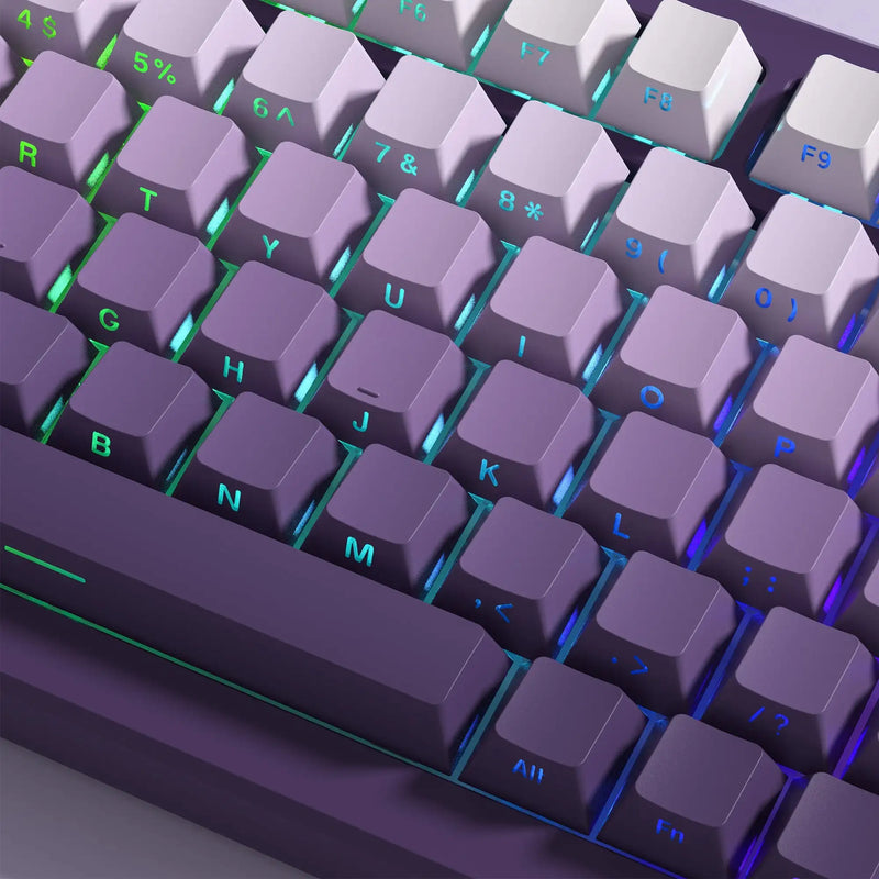 Gradient Purple Double Shot PBT Keycaps Cherry/OEM Profile 136 Keys Side Printed Keycaps for Gateron Cherry MX Switches Keyboard