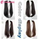 Synthetic Long Hair And Dropped Ear Rabbit Style Double Horsetail Girl Fluffy And Binding Hair Wig Piece Double Horsetail