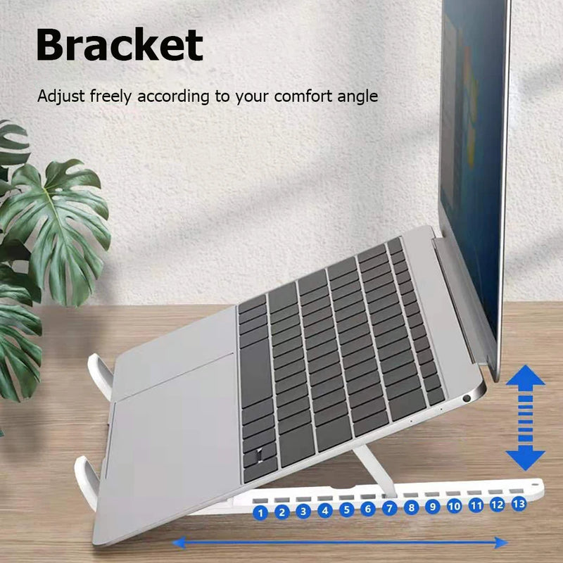 AdjustableFoldable Desktop Support Holder Foldable Laptop Desk Computer Mount Adjustable Riser Portable Tabletop Stand Bracket