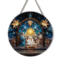 1pcs Easter Nativity Keepsake Christmas Plane Wooden Prayer Pendant Jesus Christ Religiou Hanging Tree Home Furnish Decor Supply