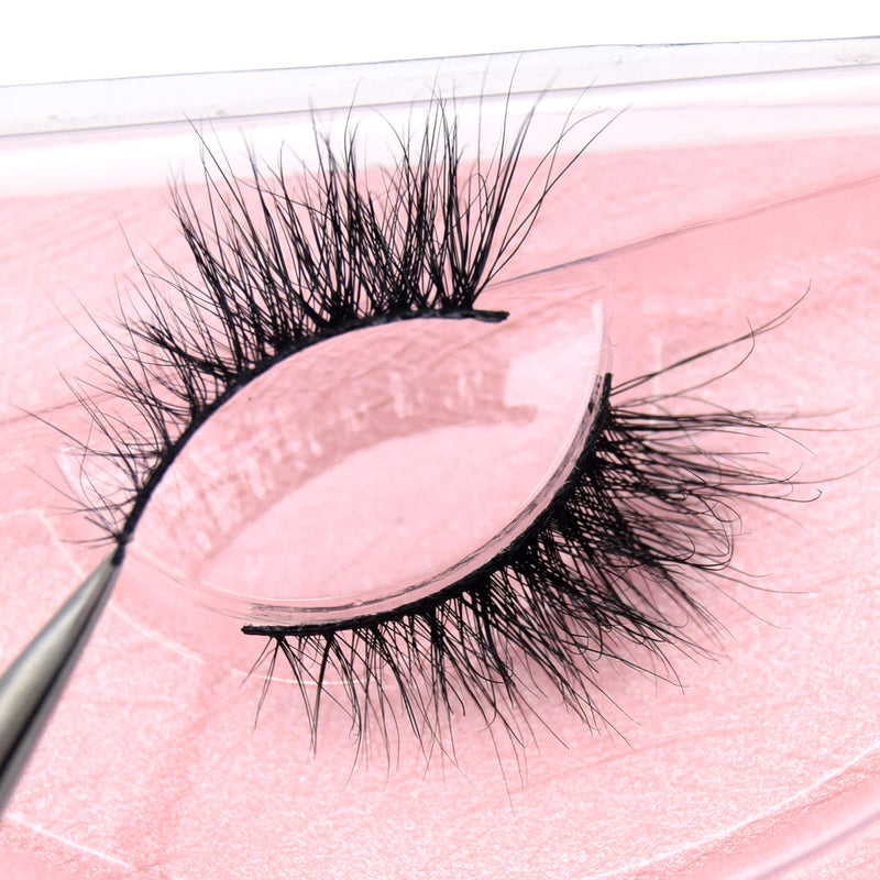 Visofree Half Mink Lashes Make Up False Eyelashes Hand Up Natural Long Mink Lashes Cruelty Free Crisscross Mink Fake Eyelashes