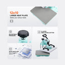 VEVOR Heat Press 12x10inch 360°Swing Away T-Shirt Fast Even Heating Digital Precise Control Heat for T-Shirts Pillows Bags Green