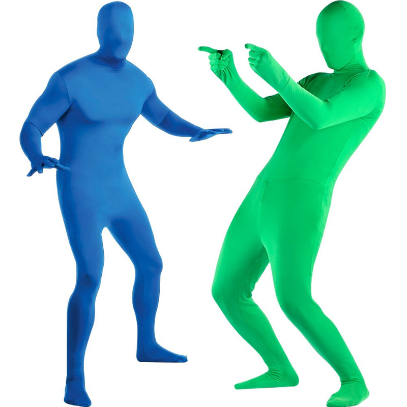 Green Screen Suit Chroma Key Cosplay Costumes For Tiktok Backdrop Video Film Invisible Effect Background Stretchy Tight Bodysuit