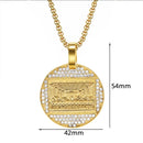 Stainless Steel Last Supper Pendant Gold Color Iced Out Bling Zircon Round Necklace For Men Father's Day Gift Hip Hop Jewelry