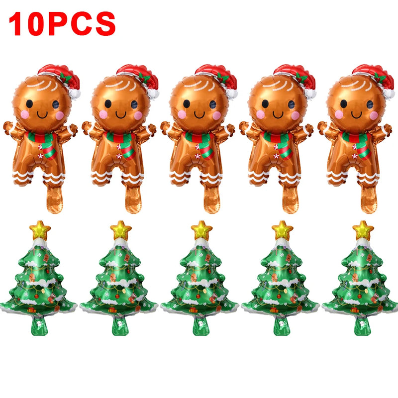 15/1Pcs Christmas Foil Balloons Santa Claus Xmas Tree Aluminum Balloons New Year Kids Gifts Toys Xmas Birthday Party Decorations