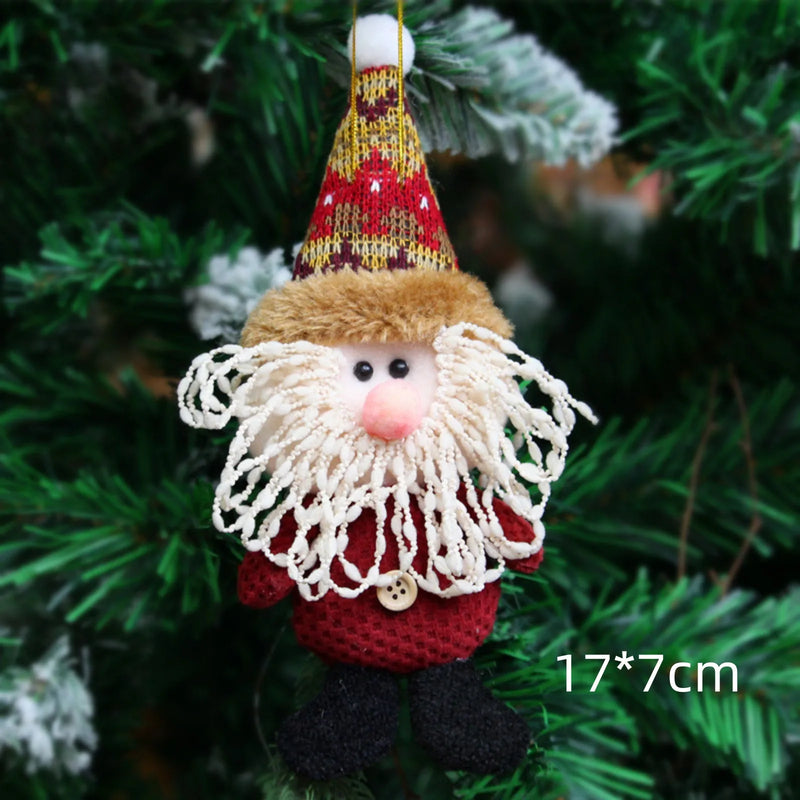 Christmas Dolls Tree Decor New Year Ornament Reindeer Snowman Santa Claus Standing Doll Navidad Decoration Merry Christmas 2024