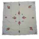 Handmade Rose flower Cross stitch cotton white table cover cloth towel Christmas tablecloth wedding party home New Year decor