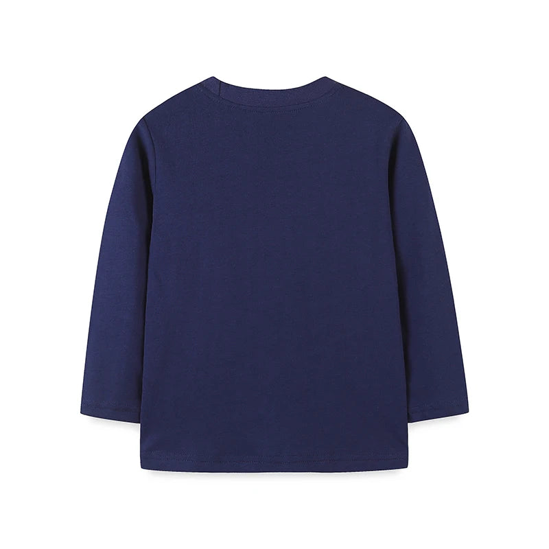 Little maven Baby Boys Kids Autumn Tops Clothes 2024 Children Vehicle Excavator Long Sleeved  Toddler T-shirt Cotton