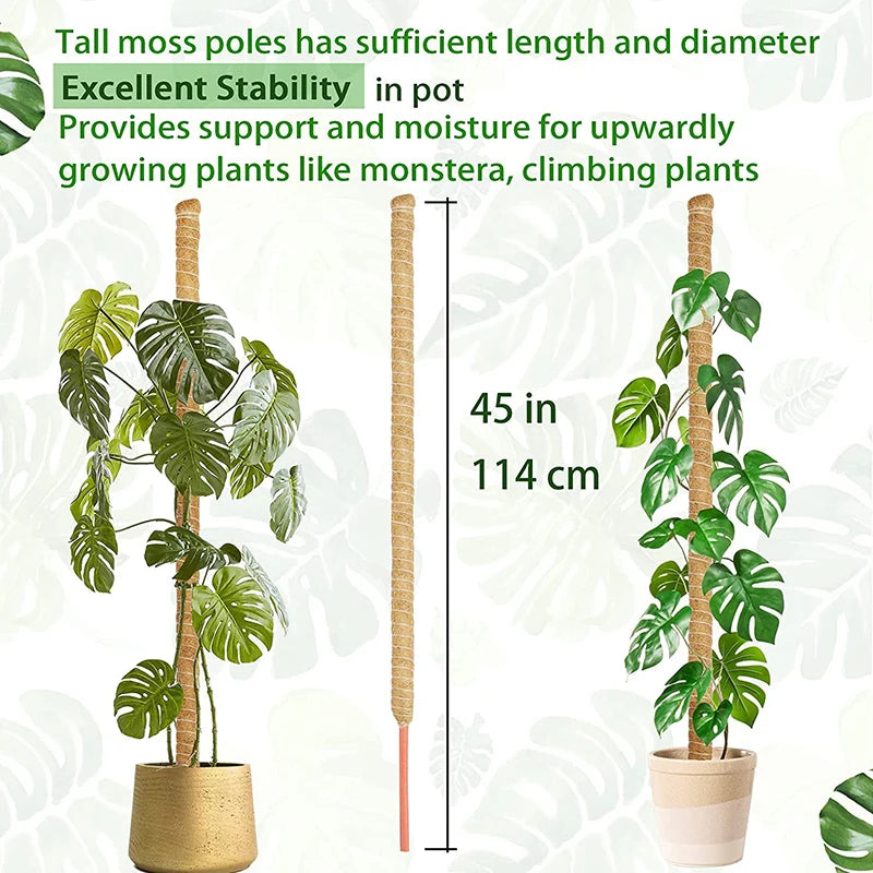 Full Length 114cm Diy Modelling Plant Coir Stick Free Shaping Plant Climbing Vine Pole Moss Pole Indoor Flower Pot Plants