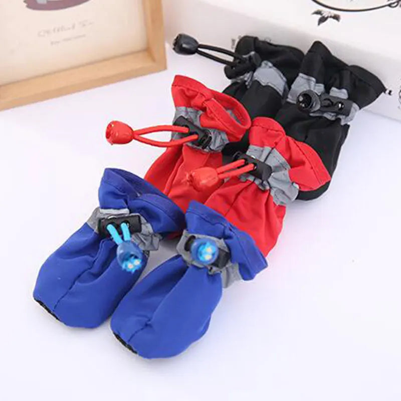 New 4pcs/set Waterproof Pet Dog Shoes Chihuahua Anti-slip Rain Boots For Small Cats Dogs Puppy Wear-resistant Dog Pet Booties