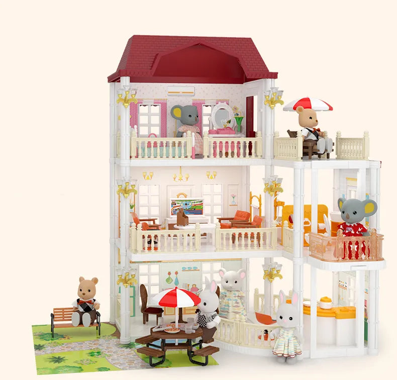 family games dollhouses playhouse miniature furniture pretend toys princess castles villas Christmas present kids toys