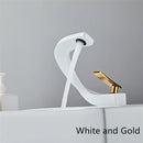 Tuqiu Bathroom Faucet Brass Rose Gold White Bathroom Basin Faucet Cold Hot Water Mixer Sink Tap Deck Mounted Black Rose Gold Tap