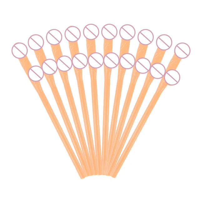 New Bachelorette Party Penis Straws Plastic Novelty Nude Dick Drink Straw For Hen Night Bar Decor Wedding Team Bride Supplies