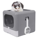 Bingopaw Cat Litter Box with Lid, Enclosed Potty, Large Top Entry Anti-Splashing Toilet, Easy to Clean Including Litter Scoop