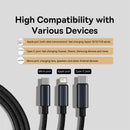 Baseus 3 in 1 USB Cable Type C Cable For Samsung Xiaomi Mi 9 Huawei Cable For iPhone 13 12 11 Phone Charger Micro USB Data Cable