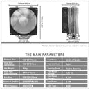 IWONGOU CPU Cooler Am4 4pin RGB 120mm Cooling Cpu Fan 4 Heatpipes Radiator Computer Cooler for Inetl Lga2011/1200/1700/1155/AMD