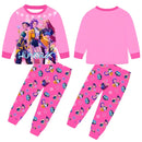 2pcs Movie K-pops Demons Hunters Kawaii Pajamas Set Girl Cosplay Nightwears Anime Long Sleeve tops+Pants Fans Halloween Gift