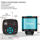 YIZHAN 48MP Digital Microscope 4K Video Recording USB HDMI Industrial Microscope Camera 130/180X C-mount Lens Soldering Repair