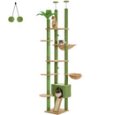 The Summit Tower | Floor-to-Ceiling Wooden Cat Tree with Hammock & Scratching Posts