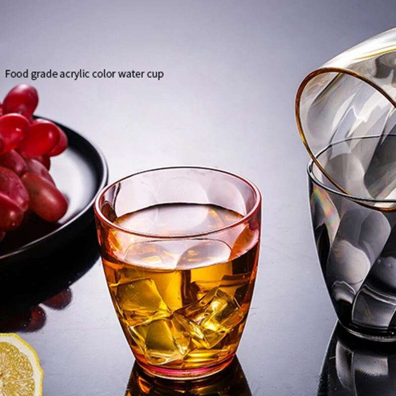 Unbreakable Plastic Drinking Glasses 390ml Shatterproof Water Tumblers Reusable Fruit Juice Beer Champagne Cup for Bar