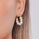 5-6mm Natural Freshwater Pearls Flat Round Shape Earrings 925 Sterling Silver Fashion Trendy Style Jewelry Gifts for Women