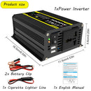 DC 12V To AC 110/220V Intelligent Power Inverter Dual USB Car Voltage Transformer 3000W Vehicle Smart Inverter for RV Caravan