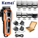 Kemei PG1990A Rechargeable Hair Clipper or Limit Combs Professional Cordless Men Hair Trimmer Men's Hair Cutting Machine Barber